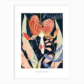 Colourful Flower Illustration Poster Bleeding Heart 6 Art Print