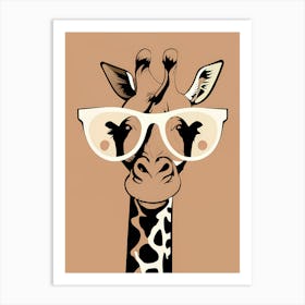 Giraffe With Glasses Art Print