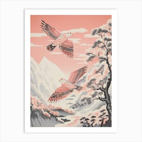 Vintage Japanese Inspired Bird Print Falcon 4 Art Print