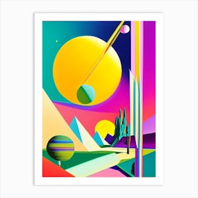 Sagittarius Planet Abstract Modern Pop Space Art Print