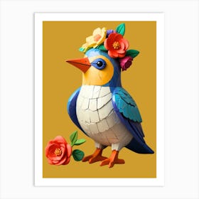 Bird With Flowers 4 Art Print