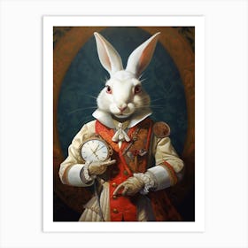 Alice In Wonderland The White Rabbit Kitsch Art Print