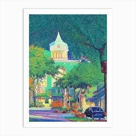 Gainesville, City Us  Pointillism Art Print