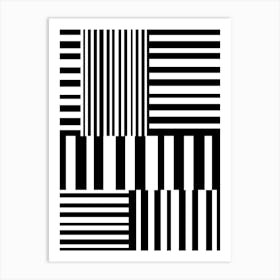 Abstract Black And White Stripes 1 Art Print