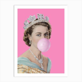Queen Elizabeth Bubble-Gum Art Print