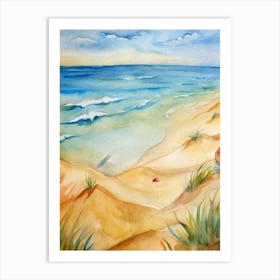 Watercolor Of Sand Dunes Art Print