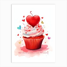 Hearts Love Sweets Valentine Birthday Quote Art Print