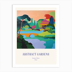 Colourful Gardens Summer Palace China 3 Blue Poster Art Print