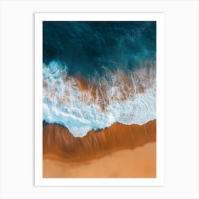 Aerial View Of A Beach With Waves 1 Art Print