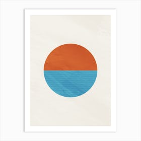 Minimalist Sunset and Ocean Design Art Print