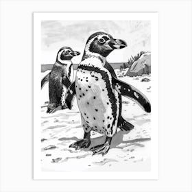 African Penguin Exploring 4 Art Print