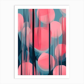 Simple Abstract Movement Art For Wall Decor, calming tones of Blue, pink& teal, 1265 Art Print
