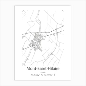 Mont Saint Hilaire,Canada Minimalist Map Art Print