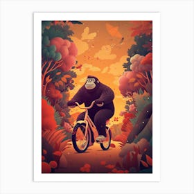 Riding A Bike Gorrila Art 2 Art Print