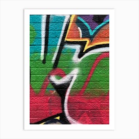 Blue and Pink Graffiti Art Print