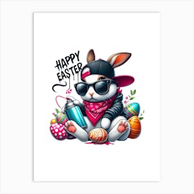 Easter bunny hip hop.kids rooms.nursery rooms.gifts for kids.11 Art Print