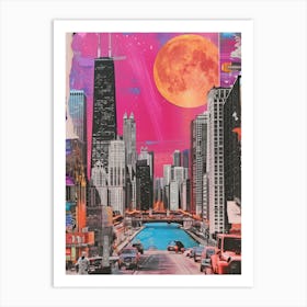 Chicago   Retro Collage Style 4 Art Print