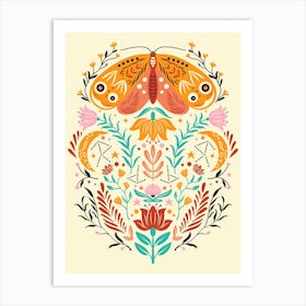 Colorful Butterfly Boho Botanical Poster