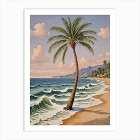 Tropical Beach Palm Tree Art Print