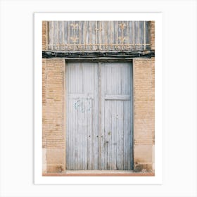 Blue Door to a Building // Valencia, Spain, Travel Photography Art Print