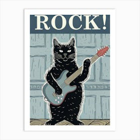 Rock Cat Art Print