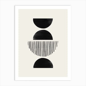 Balancing Stripes 2 Black Art Print