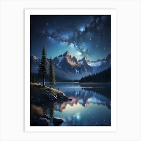 Night Sky In The Mountains Art Print