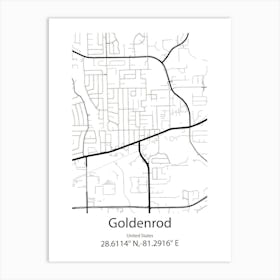 Goldenrod,United States Minimalist Map Poster