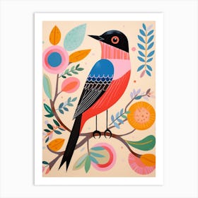 Pink Scandi Swallow 4 Art Print