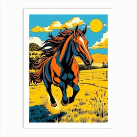 Horse Galopp - Vivid Color Affiche