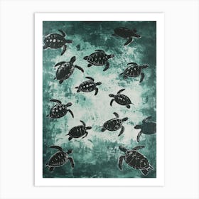 Sea Turtle Wallpaper Inspired Pattern Art Print