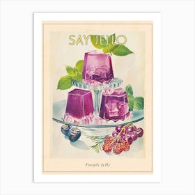 Purple Jelly Vintage Cookbook Inspired 1 Poster Art Print