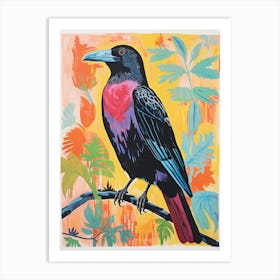 Colourful Bird Painting Crow 3 Art Print