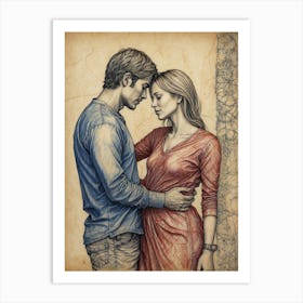 Young Couple In Love Art Print