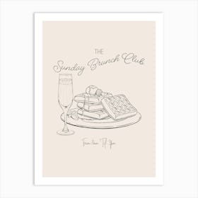 The Sunday Brunch Club - Cream 1 Art Print