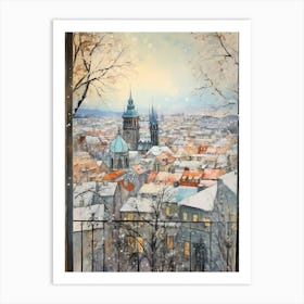 Winter Cityscape Prague Czech Republic 1 Art Print