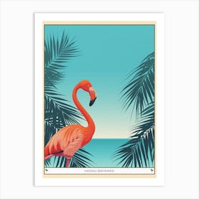 Greater Flamingo Nassau Bahamas Tropical Illustration 6 Poster Art Print