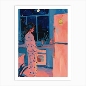 Midnight Snack Lo Fi Kawaii Illustration 8 Art Print