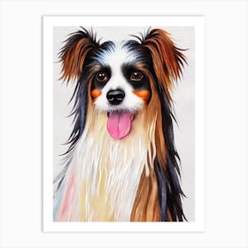 Chinese Crested 2 Watercolour Dog Art Print