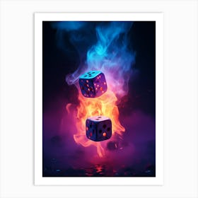 Dices In Smoke Art Print