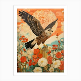 Falcon 4 Detailed Bird Painting Art Print