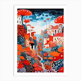 Sorrento, Italy, Illustration In The Style Of Pop Art 3 Art Print