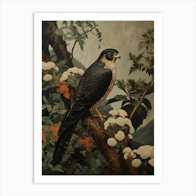 Dark And Moody Botanical Falcon 1 Art Print