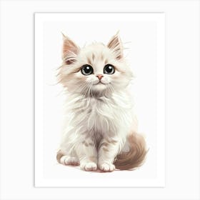 Ragdoll Cat Clipart Illustration 2 Art Print