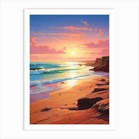 A Vibrant Painting Of El Cotillo Beach Fuerteventura Spain 1 Art Print