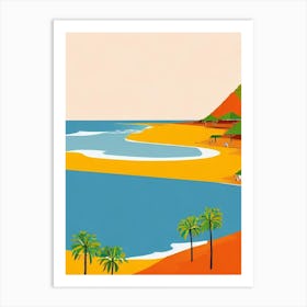 Anjuna Beach Goa India Midcentury Art Print