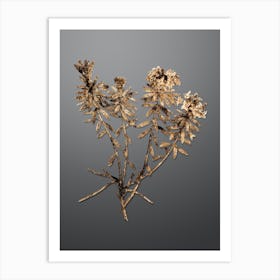 Gold Botanical Garland Flowers on Soft Gray n.3837 Art Print