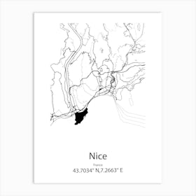 Nice,France Minimalist Map Art Print