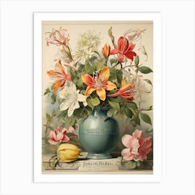 Spring Floral French Poster Honeysuckle Art Print 3 1 Art Print