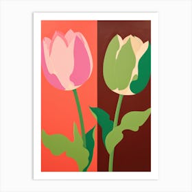 Tulips Flower Big Bold Illustration 1 Art Print